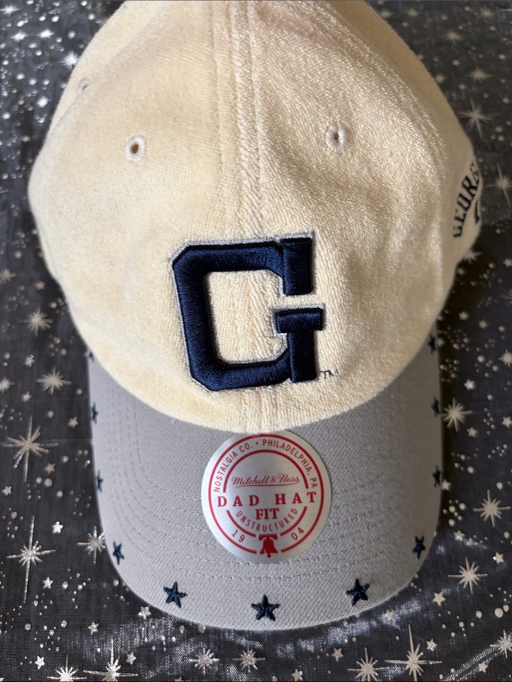 Georgetown university Beige and Gray Dad Hat with Navy 'G'